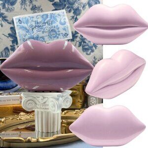 🆕 LULU GUINNESS 🧿 NWOT Iconic Lips Perspex Clutch - Light Magenta